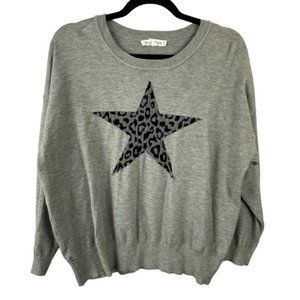 Workshop Republic Clothing Gray Leopard Star Sweater 1X